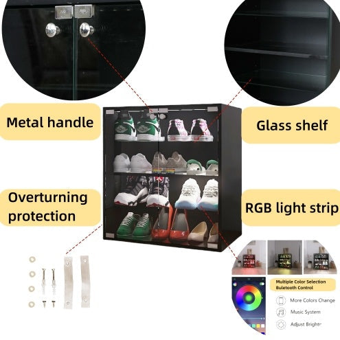 Luxury Style Shoe Cabinet With Glass Door