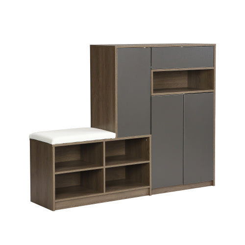Luxury Style 2-in-1 Shoe Storage Bench And Shoe Cabinet