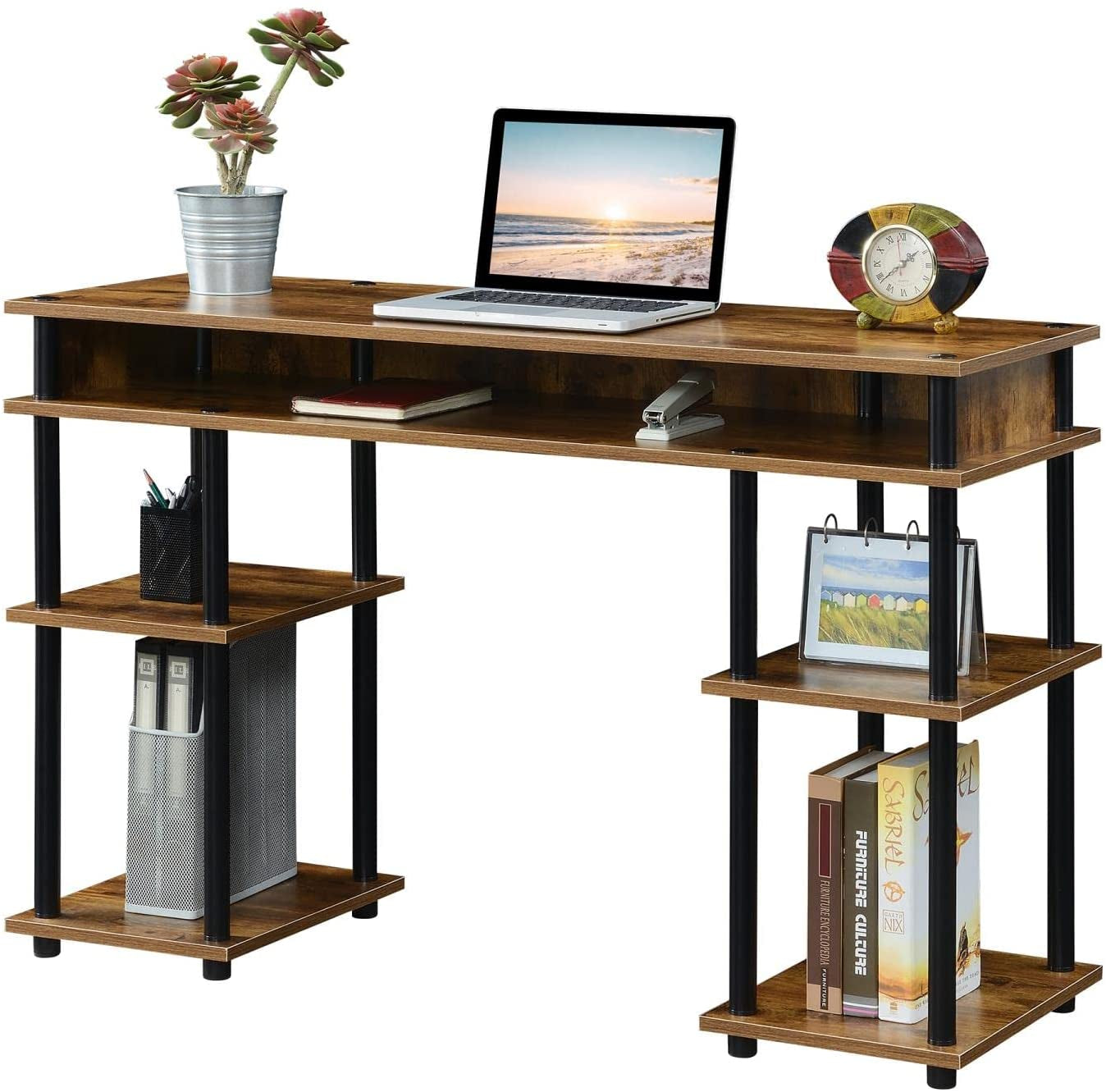 Barnwood Student Desk with Shelves