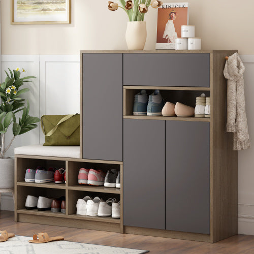 Luxury Style 2-in-1 Shoe Storage Bench And Shoe Cabinet
