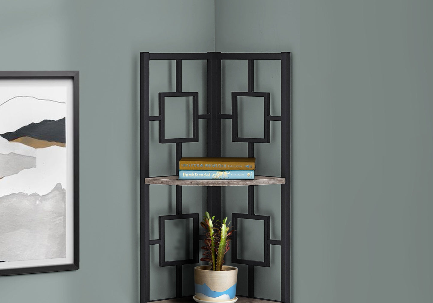 Metal Cornered Bookcase with 4 shelves