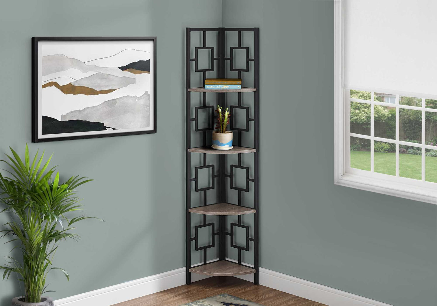 Metal Cornered Bookcase with 4 shelves