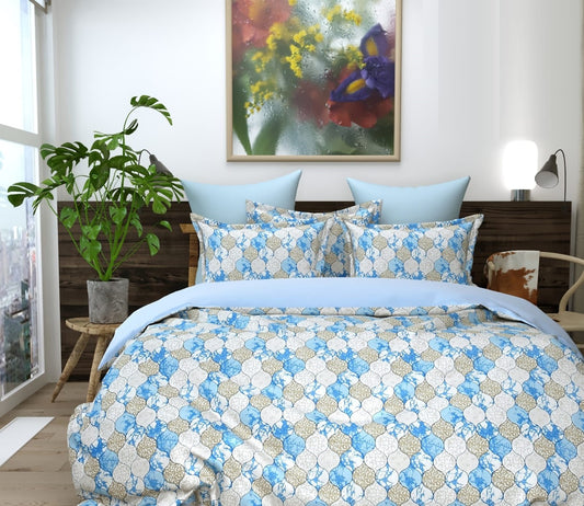 Cotton Bedsheet Set for All Seasons - Light Blue